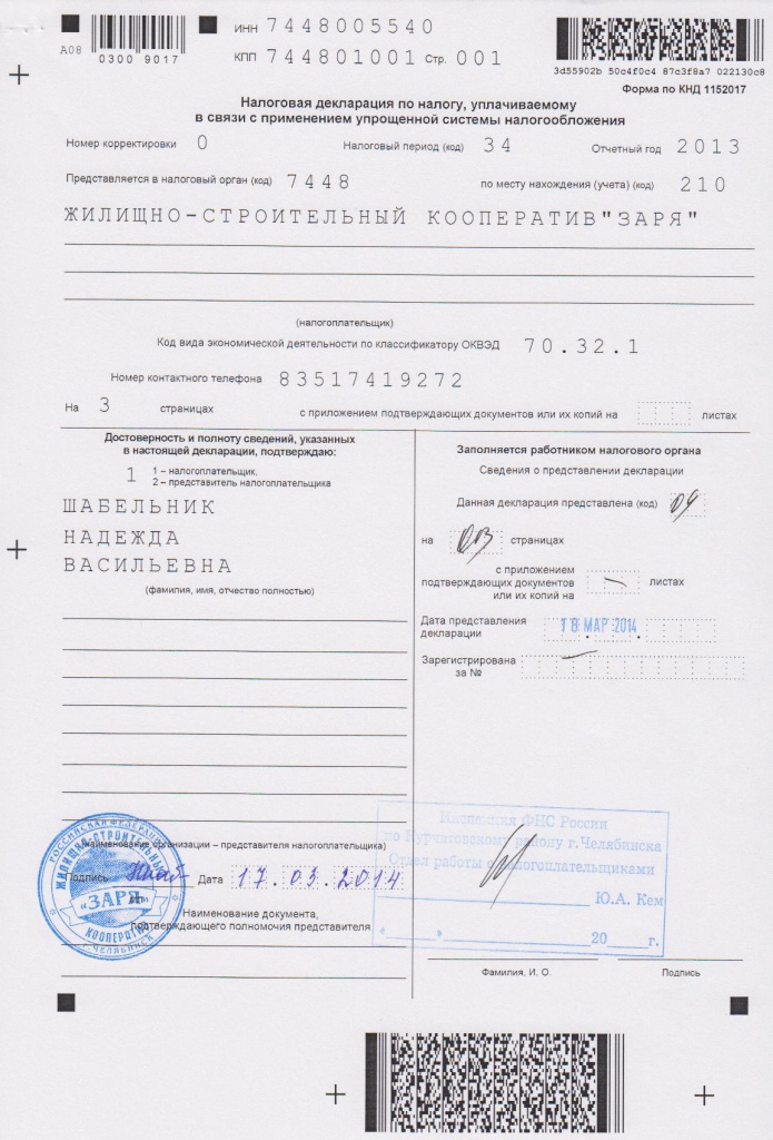 Налоговая декларация по есхн образец